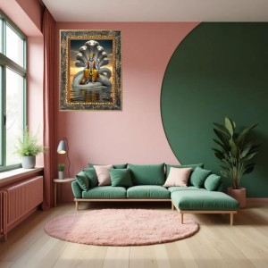 Lord Vishnu Digital Print Photo 6.7x8.7 inches - Vibrant Religious Wall Art for Home or Office Decor.