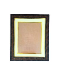 Decorative Photo Frame with Textured Brown & Black Border – Golden Inner Trim, Tabletop & Wall Mount Display (Black & Golden)