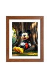 AI Funny Micky Mouse Art Picture for Kids - 10x14 inches, Brown Color - Perfect Wall Decor for Children's Room
