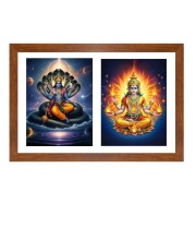 Lord vishnu and agni dev Photo Frame - 13x17Inches - Spiritual Artwork for Home Decor, Puja Room and Office Decoration