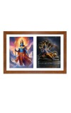 lord indra and vishnu Photo Frame - 19x23Inches - Spiritual Artwork for Home Decor, Puja Room and Office Decoration