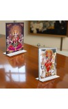 Debi Lakshmi & Debi Durga Acrylic T-Style Photo Stand - 5x7 Inches, Compact and Stylish Spiritual Display, easily change 2 photos (Pack of 1)