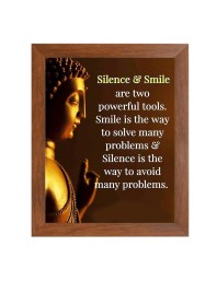 Buddha & Famous Quote Brown Frame, 18x22InchesInspirational Wall Art for Office, Home DecorIdeal Spiritual Gift