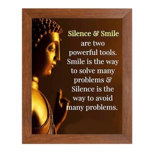 Buddha & Famous Quote Brown Frame, 18x22InchesInspirational Wall Art for Office, Home DecorIdeal Spiritual Gift
