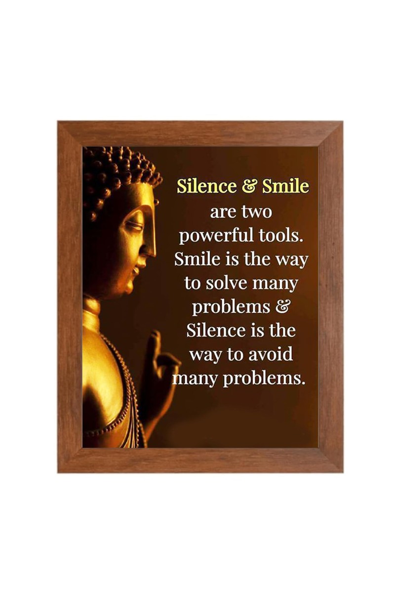 Buddha & Famous Quote Brown Frame, 10x14InchesInspirational Wall Art for Office, Home DecorIdeal Spiritual Gift