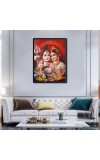 Shiva Family Laminated Photo - 5x7 Inches, Divine Blessings for Home & Office and Temple Decoration
