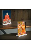 Sri Ramakrishna Paramhansa & Swami Narayan Acrylic T-Style Photo Stand, Compact and Stylish Spiritual Display, easily change 2 photos (Pack of 1)