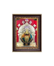 Sri Karvir Niwasini Maha Laxmi Digital Print Photo 6.7x8.7 inches - Vibrant Religious Wall Art for Home, Office and Temple Decor.