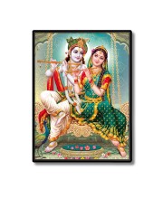 Radha Krishna Laminated Photo - 5x7 Inches, Divine Blessings for Home & Office and Temple Decoration