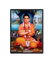 Dattatreya Laminated Photo - 13x15 Inches, Divine Blessings for Home & Office and Temple Decoration