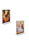 Car Desk/Table Top Guru Nanak Acrylic T-Style Photo Stand - 2.5x3.5 Inches, Compact and Stylish Spiritual Display, easily change 2 photos (Pack of 1)