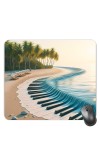 Customized Piano in Sea Picture Sublimation Mouse Pad | 8 X 7.5 Inch | Smooth Cloth Surface | Non-Slip Rubber Base | Personalized Mousepad for Laptop & Desktop (F17363)