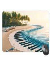 Customized Piano in Sea Picture Sublimation Mouse Pad | 8 X 7.5 Inch | Smooth Cloth Surface | Non-Slip Rubber Base | Personalized Mousepad for Laptop & Desktop (F17363)