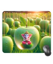 Customized Lord Ganesha Picture Sublimation Mouse Pad | 8 X 7.5 Inch | Smooth Cloth Surface | Non-Slip Rubber Base | Personalized Mousepad for Laptop & Desktop (F17129)