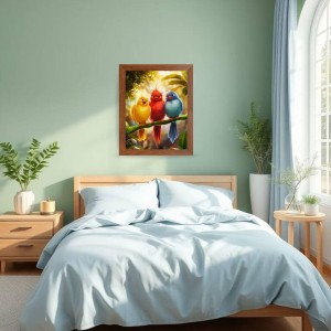 AI Funny Cute Birds On Tree Art Picture for Kids - 18x22 inches, Brown Color - Perfect Wall Decor for Children's Room AI Funny Cute Birds On Tree Art Picture for Kids - 18x22 inches, Brown Color - Perfect Wall Decor for Children's Room