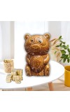 Ceramic Money Coins Holder | Home Decor Bear Design showpiece Kids Toys Organic & Eco-Friendly Coin, Holder Birthday Gift Item for Girls and Boys |Colour: Antique| Brown