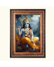 Sri Krishna Color Photo 10x14 Inch - Vibrant Religious Wall Art for Home or Office Decor.