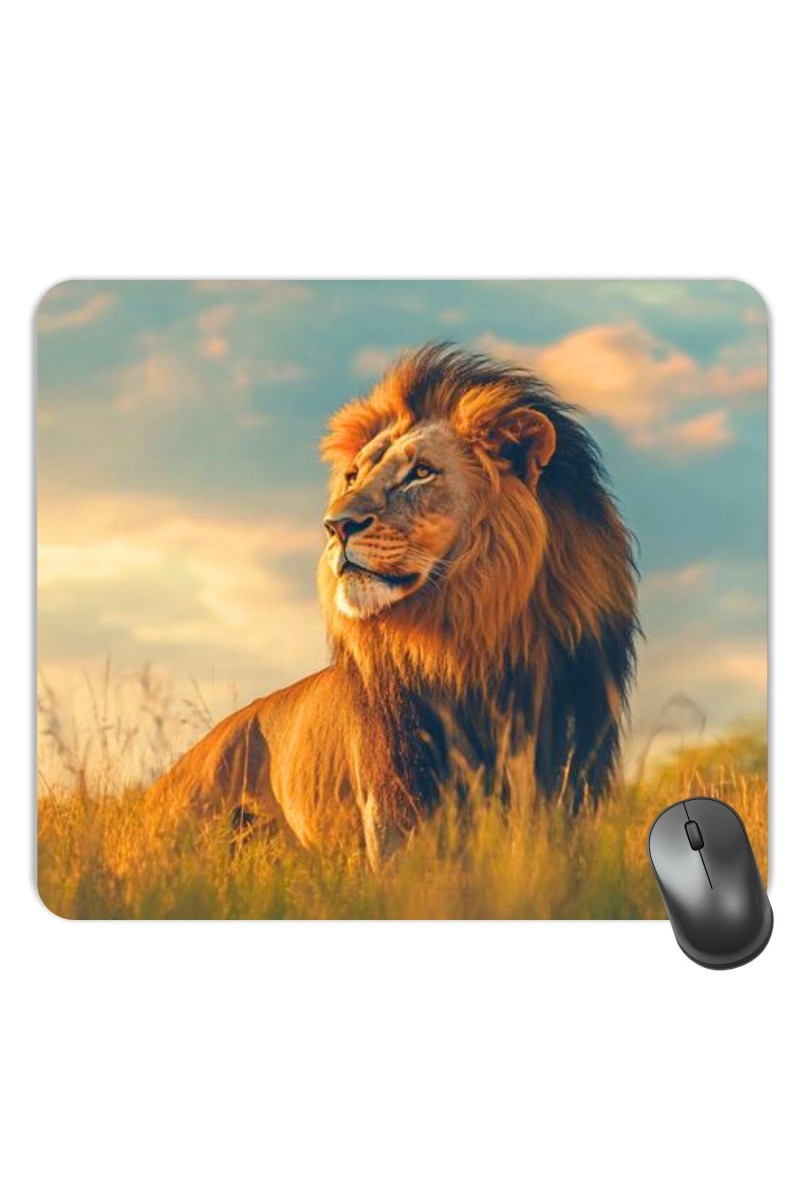 Customized Wild Lion Picture Sublimation Mouse Pad | 8 X 7.5 Inch | Smooth Cloth Surface | Non-Slip Rubber Base | Personalized Mousepad for Laptop & Desktop (F17104)