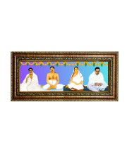 Hitech Sales Anukul Chandra Thakur Pariwar Religious Frame Photo Frame (16.6 x 6.6 inches, Golden, Pvc Frame)