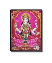 Lakshmi Laminated Photo - 5x7 Inches, Divine Blessings for Home & Office and Temple Decoration