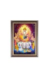 Lord Vishwakarma Photo Frame - 10x14 Inches, Brown Wooden Frame for Home, Office & Temple Decoration