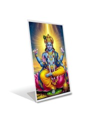 Car Desk/Table Top Lord Vishnu Acrylic L-Style Photo Stand - 2.5x3.5 Inches, Compact And Stylish Spiritual Display (F6663)