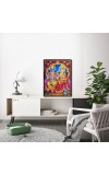 Lord Vishnu Maa Lakshmi Laminated Photo (13x15 Inches Without glass) Divine Blessings for Table and Walls,Home & Office and Temple Decoration