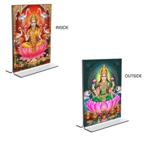 Debi Lakshmi Acrylic T-Style Photo Stand - 9x11 Inches, Compact and Stylish Spiritual Display, easily change 2 photos (Pack of 1)