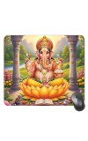 Customized Lord Ganesha Picture Sublimation Mouse Pad | 8 X 7.5 Inch | Smooth Cloth Surface | Non-Slip Rubber Base | Personalized Mousepad for Laptop & Desktop (F16990)