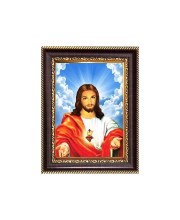 Lord Jesus Christ Digital Print Photo 6.7x8.7 inches - Vibrant Religious Wall Art for Home, Office and Temple Decor.