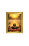 Lord Shiva lingam Photo Frame - 12x16 Inches, Brown Wooden Frame for Home, Office & Temple Decoration