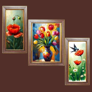 3-Pack Beautiful flower painitng Photo Frames - 2 Pieces 12x19 Inch & 1 Piece 16x19 Inch - Rustic Wall Art for Home & Office Decor - Botanical Wall Hanging for Living Room, Bedroom, or Workspace 3-Pack Beautiful flower painitng Photo Frames - 2 Pieces 12x19 Inch & 1 Piece 16x19 Inch - Rustic Wall Art for Home & Office Decor - Botanical Wall Hanging for Living Room, Bedroom, or Workspace