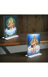 Debi Saraswati Acrylic T-Style Photo Stand, Compact and Stylish Spiritual Display, easily change 2 photos (Pack of 1)