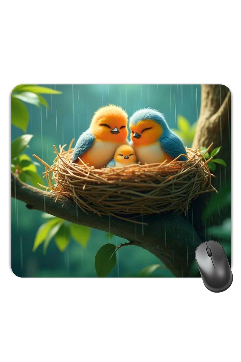 Customized Beautiful Birds Picture Sublimation Mouse Pad | 8 X 7.5 Inch | Smooth Cloth Surface | Non-Slip Rubber Base | Personalized Mousepad for Laptop & Desktop (F17274)