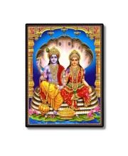 Vishnu Lakshmi Laminated Photo - 5x7 Inches, Divine Blessings for Home & Office and Temple Decoration