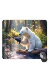 Customized White Bear Picture Sublimation Mouse Pad | 8 X 7.5 Inch | Smooth Cloth Surface | Non-Slip Rubber Base | Personalized Mousepad for Laptop & Desktop (F17347)