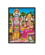 Vishnu Lakshmi Laminated Photo - 5x7 Inches, Divine Blessings for Home & Office and Temple Decoration