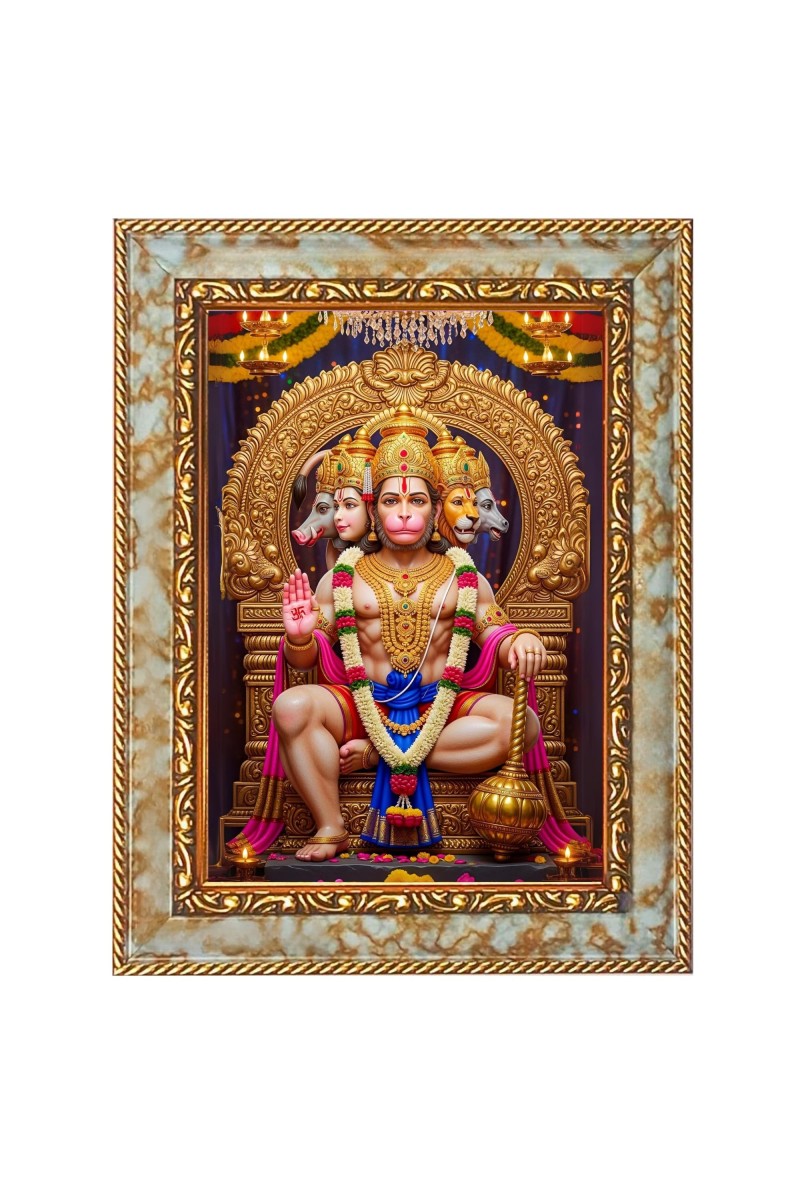 Lord Hanuman Ji Digital Print Photo 6.7x8.7 inches - Vibrant Religious Wall Art for Home or Office Decor.