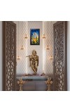 Hitech Sales Shree Krishna Wall-Mount Polystyrene Photo Frame Home Pooja Room, Decoration and Gifting, 9.6 x 15.6 inches Black Frame (Pack of 1, Printed Photo)