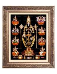 Lord Tirupati and Other Godess Big Photo Frame - 18x22 Inches for Home & Office Decoration