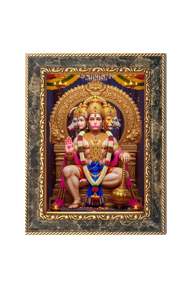 Lord Hanuman Ji Digital Print Photo 6.7x8.7 inches - Vibrant Religious Wall Art for Home or Office Decor.