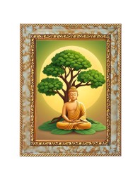 Gautam Buddha Digital Print Photo 12.7x14.7 inches (I6042) - Vibrant Religious Wall Art for Home or Office Decor.