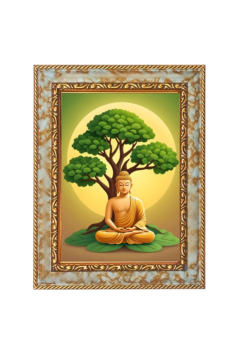 Gautam Buddha Digital Print Photo 6.7x8.7 inches (I6042) - Vibrant Religious Wall Art for Home or Office Decor.