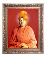 Swami Vibekananda Big Photo Frame - 18x22 Inches for Home & Office Decoration