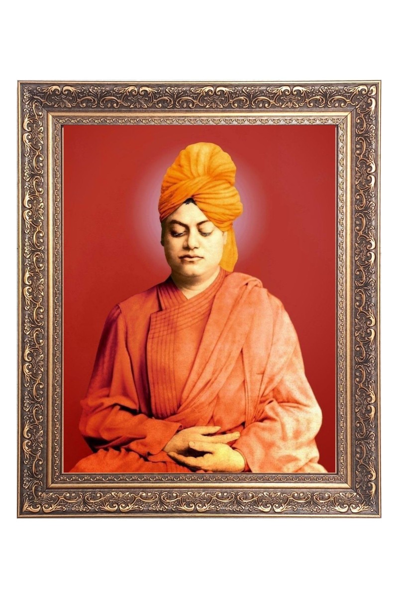 Swami Vibekananda Big Photo Frame - 16x20 Inches for Home & Office Decoration