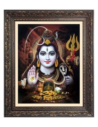 Lord Shiv Big Photo Frame - 16x20 Inches for Home & Office Decoration