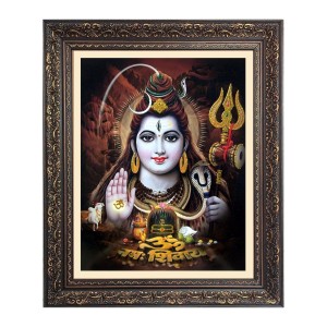 Lord Shiv Big Photo Frame - 16x20 Inches for Home & Office Decoration