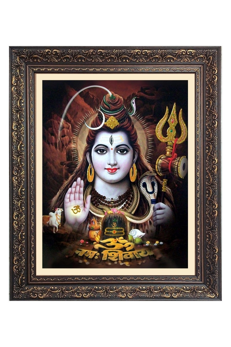 Lord Shiv Big Photo Frame - 16x20 Inches for Home & Office Decoration