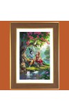 Baby krishna and radha Photo Frame - 12x16 Inches, Brown Wooden Frame for Home, Office & Temple Decoration