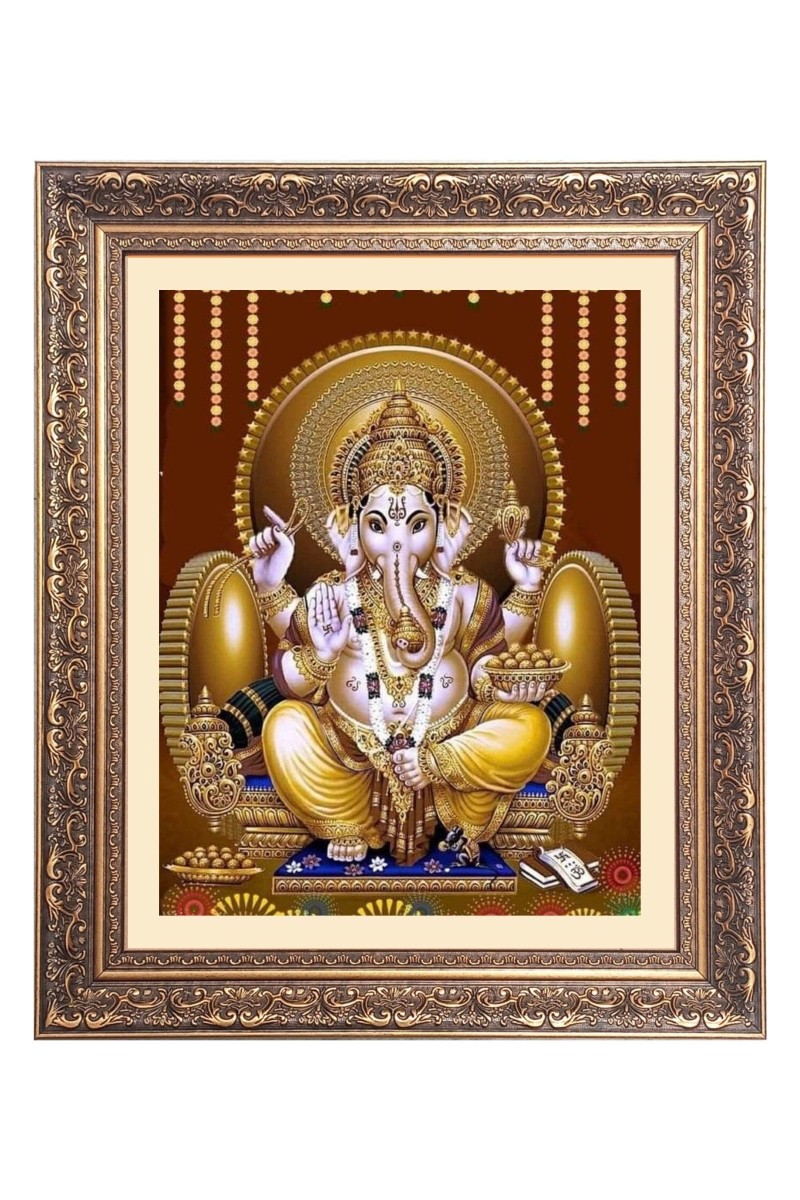 Sri Ganesh Big Photo Frame - 18x22 Inches for Home & Office Decoration
